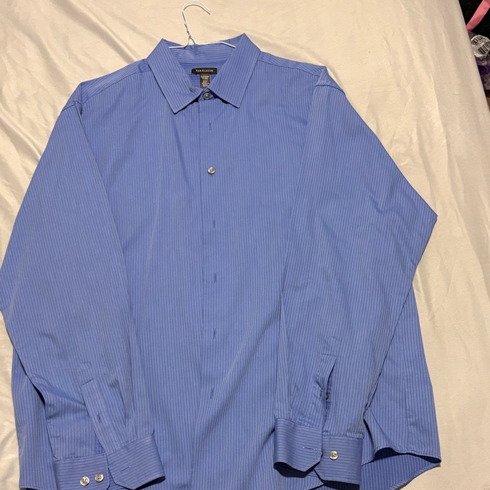 Van Heusen Blue Striped Dress Shirt